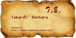 Takaró Barbara névjegykártya